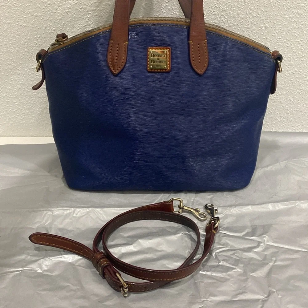 Dooney & Bourke Eva Cork Satchel Shoulder/ Handbag Bag in Navy - Picture 13 of 17